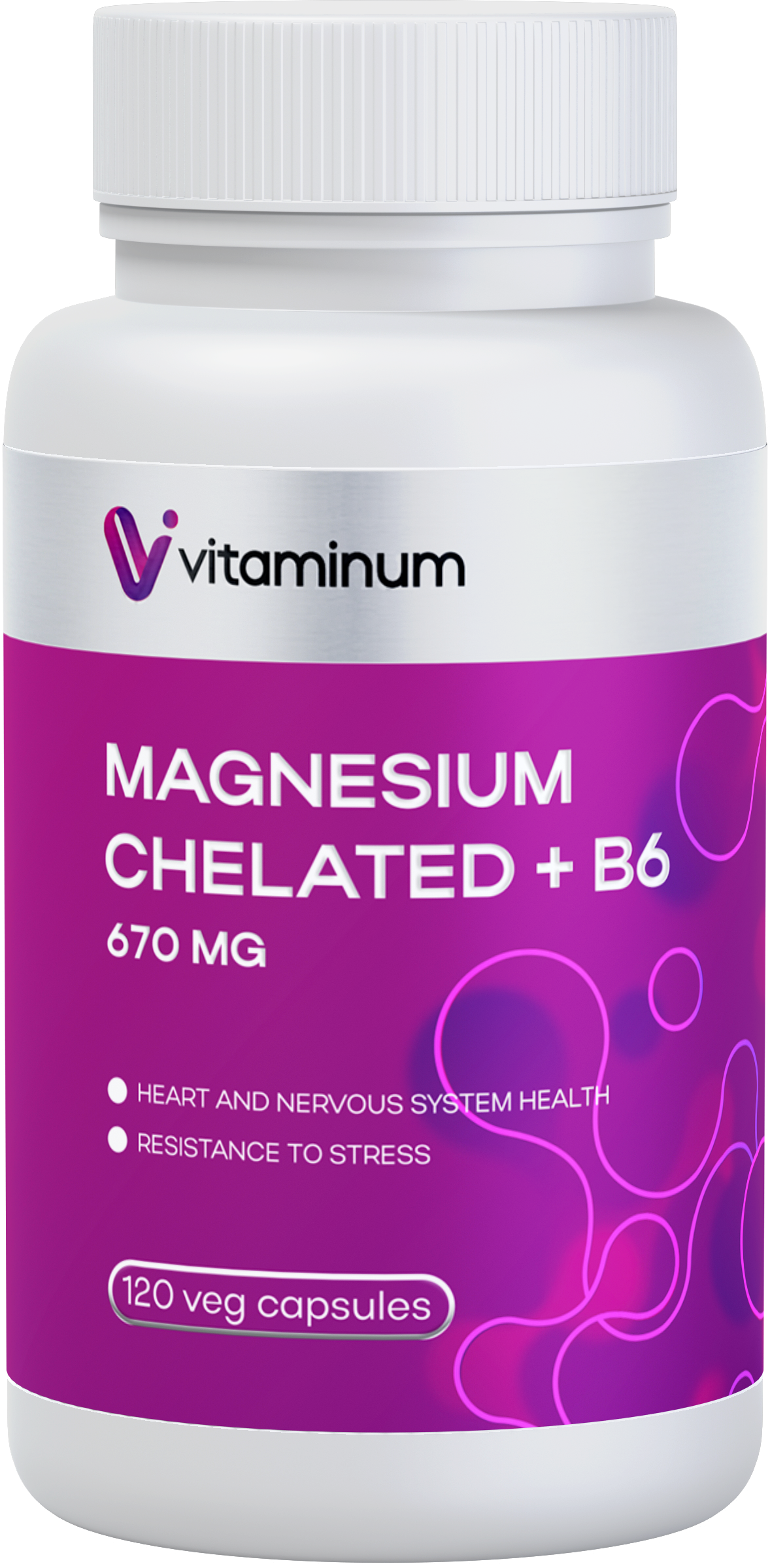  Vitaminum МАГНИЙ ХЕЛАТ + витамин В6 (670 MG) 120 капсул 800 мг  в Волгодонске